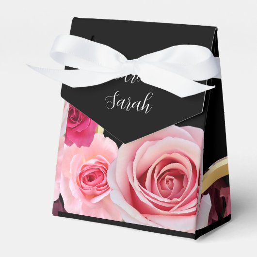 Rose zur "Black Gastgeschenk Hochzeit Fevor Box" Geschenkschachtel (Vorderseite)