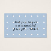 Rose zur Blue-Gastgeschenk Hochzeit-Hang-Tag (Rückseite)