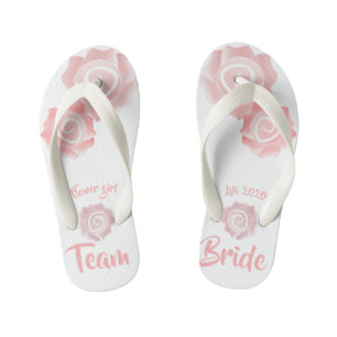 Rose zur Hochzeit von Blumenmädchen Flip Flops Kinderbadesandalen