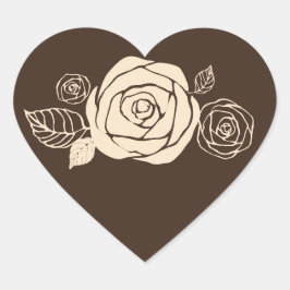 Rose zur Koordinierung von Geschenken Herz-Aufkleber