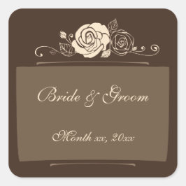 Rose zur Koordinierung von Geschenken Quadratischer Aufkleber