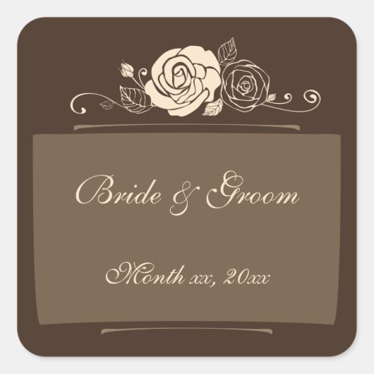 Rose zur Koordinierung von Geschenken Quadratischer Aufkleber (Vorderseite)