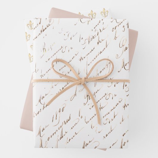 Rose zur Lilie von Französisch-Skripten: Rosa Geschenkpapier Set (Beispiel)