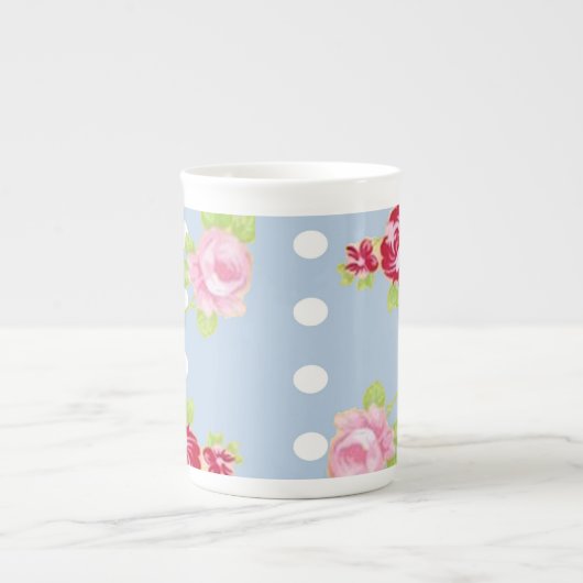Rose zur Tasse der Blauen Knochen-China (Vorderseite)