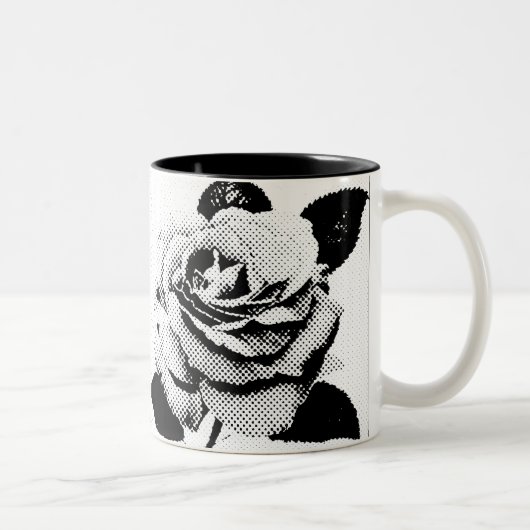 Rose Zwei-Tonen-Tasse graviert Zweifarbige Tasse (Rechts)