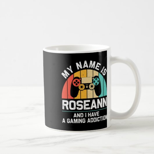 Roseann Gift Name Personalized Funny Gaming Geek B Kaffeetasse (Rechts)