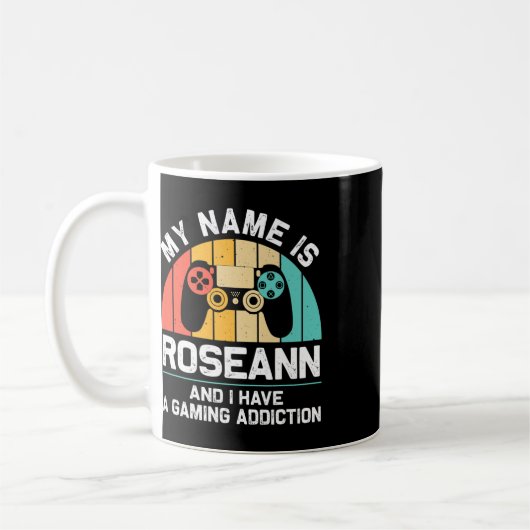Roseann Gift Name Personalized Funny Gaming Geek B Kaffeetasse (Links)