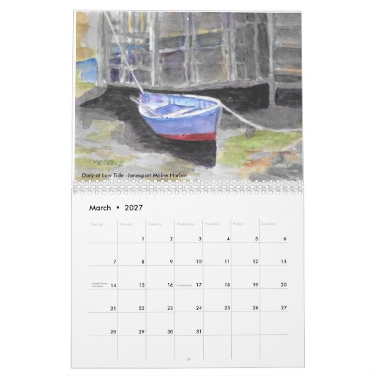 Roseann Meserve Maine Wasserfarbkalender Kalender (Mär 2027)