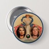 Roseanne Barr/Cindy Sheehan 2012 Button (Vorne & Hinten)