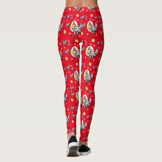 Roseanne Chicken - Funny Roseanne Rooster and Egg Leggings (Rückseite)