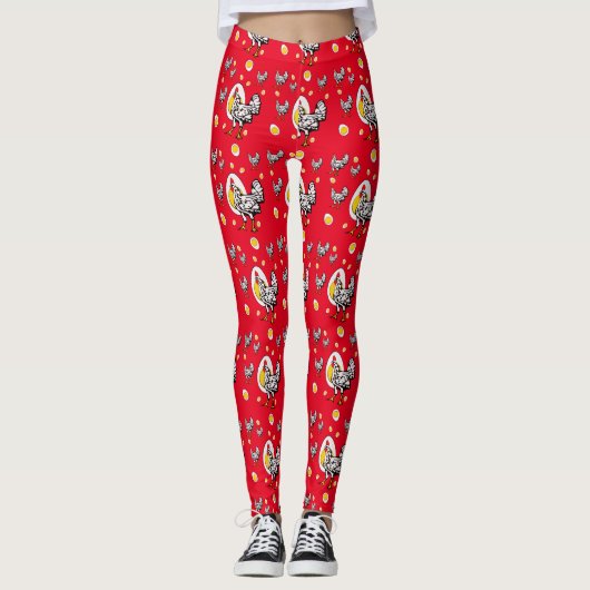 Roseanne Chicken - Funny Roseanne Rooster and Egg Leggings (Vorderseite)