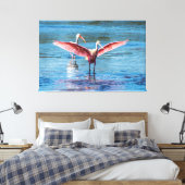 ROSEATE SPOONBILL 60 X 40 WRAPPED CANVAS PRINT LEINWANDDRUCK (Insitu (Schlafzimmer))