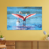 ROSEATE SPOONBILL 60 X 40 WRAPPED CANVAS PRINT LEINWANDDRUCK (Insitu (Wohnzimmer))