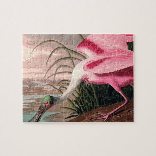 Roseate Spoonbill Audubon Bird Wildlife Puzzle (Horizontal)