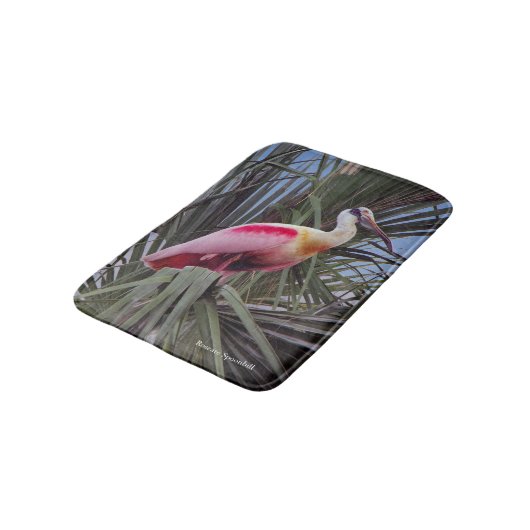Roseate Spoonbill bathmat Badematte (Schrägansicht)