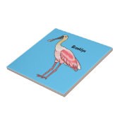 Roseate spoonbill bird cartoon illustration fliese (Seite)