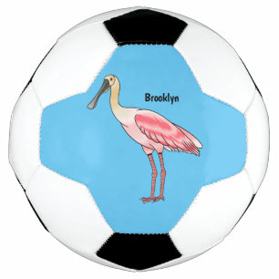 Roseate spoonbill bird cartoon illustration fußball