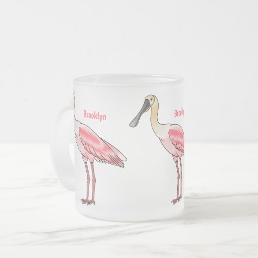 Roseate spoonbill bird cartoon illustration  mattglastasse (Vorderseite Links)