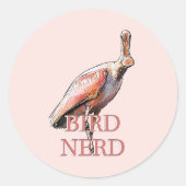 Roseate Spoonbill Bird Nerd Runder Aufkleber (Vorderseite)