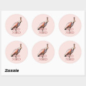 Roseate Spoonbill Bird Nerd Runder Aufkleber (Blatt)