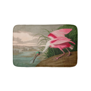 Roseate Spoonbill Birds of America Audubon Print Badematte