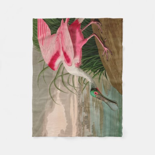 Roseate Spoonbill Birds of America Audubon Print Fleecedecke (Vorderseite)