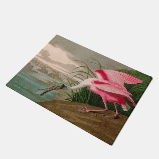 Roseate Spoonbill Birds of America Audubon Print Fußmatte (Schrägansicht)