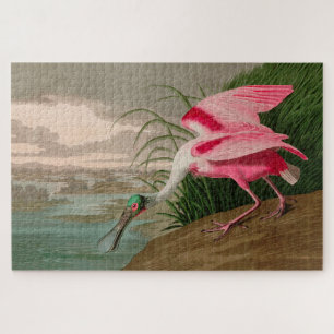 Roseate Spoonbill Birds of America Audubon Print Puzzle
