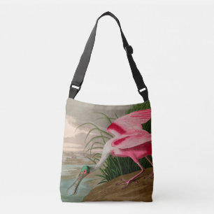 Roseate Spoonbill Birds of America Audubon Print Tragetaschen Mit Langen Trägern