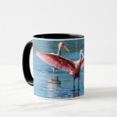 Roseate Spoonbill Black 11 oz Combo Tasse (Vorderseite Links)