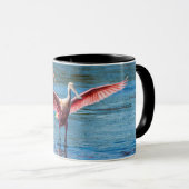 Roseate Spoonbill Black 11 oz Combo Tasse (VorderseiteRechts)