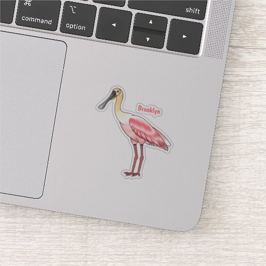 Roseate-Spoonbill-Cartoon Aufkleber (Ausschnitt)