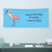 Roseate-Spoonbill-Cartoon Banner (Messe)