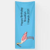Roseate-Spoonbill-Cartoon Banner (Vertikal)
