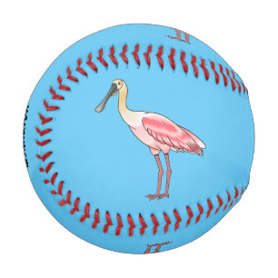 Roseate-Spoonbill-Cartoon Baseball