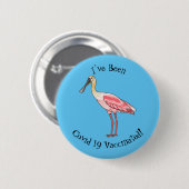 Roseate-Spoonbill-Cartoon Button (Vorne & Hinten)