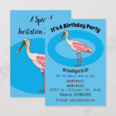 Roseate-Spoonbill-Cartoon Einladung (Vorne/Hinten)