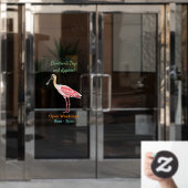 Roseate-Spoonbill-Cartoon Fensteraufkleber (Büro Tür)