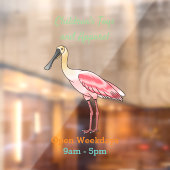 Roseate-Spoonbill-Cartoon Fensteraufkleber (Blatt 2)