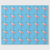 Roseate-Spoonbill-Cartoon Geschenkpapier (Flach)