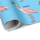 Roseate-Spoonbill-Cartoon Geschenkpapier (Rolleneckpunkt)