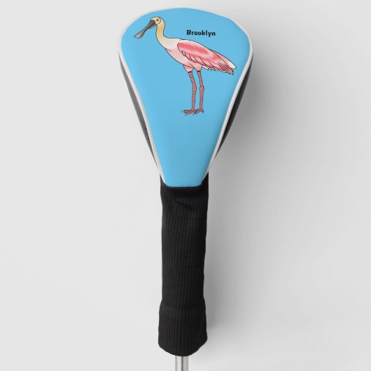 Roseate-Spoonbill-Cartoon Golf Headcover (Vorderseite)