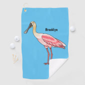 Roseate-Spoonbill-Cartoon Golfhandtuch (Insitu)