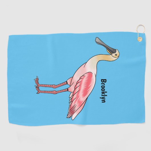 Roseate-Spoonbill-Cartoon Golfhandtuch (Horizontal)