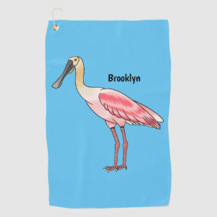 Roseate-Spoonbill-Cartoon Golfhandtuch