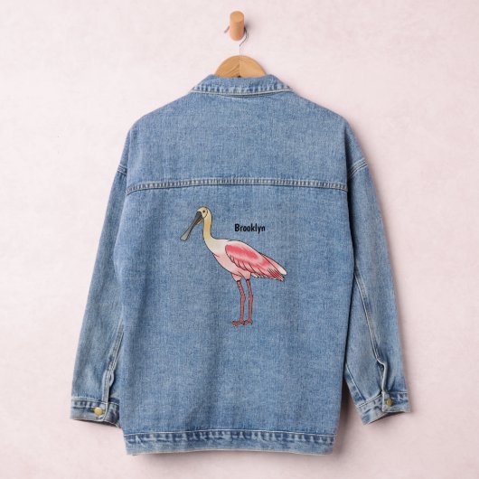 Roseate-Spoonbill-Cartoon Jeansjacke (Hangar)