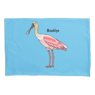 Roseate-Spoonbill-Cartoon Kissenbezug