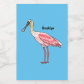 Roseate-Spoonbill-Cartoon Lebensmitteletikett (Einzelnes Label)