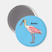 Roseate-Spoonbill-Cartoon Magnet (Vorderseite/Rückseite)
