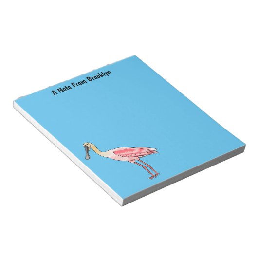 Roseate-Spoonbill-Cartoon Notizblock (angewinkelt)